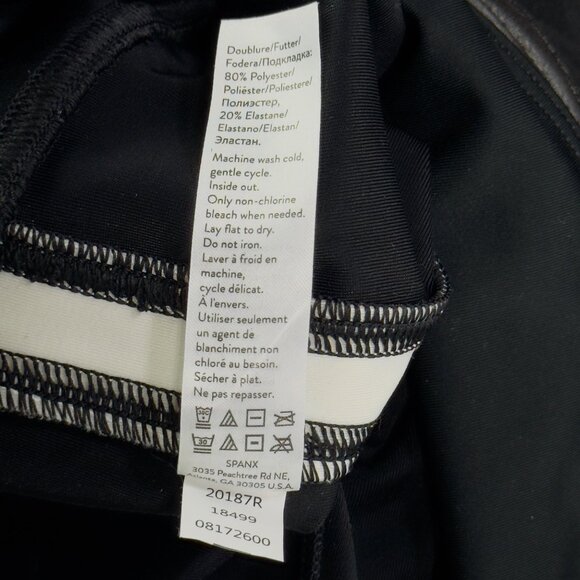 SPANX Faux Leather Women's Leggings Black White Stripe High Waist Size S - Picture 7 of 10